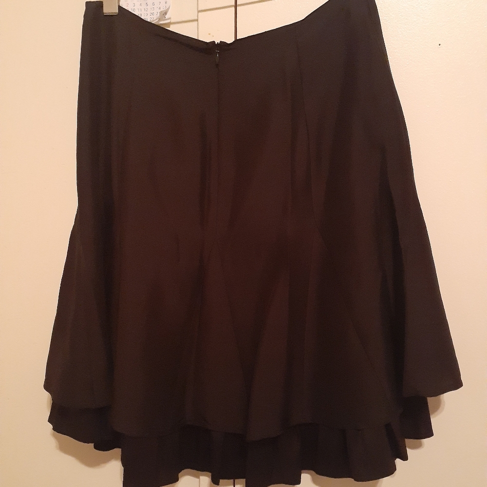 White and Warren Double Layer Skirt